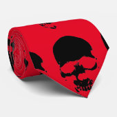 Skull Pop Art Red Stropdas (Opgerold)