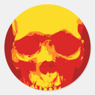 Skull Pop Art Ronde Sticker