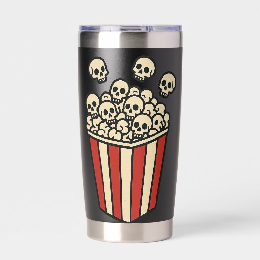 Skull Popcorn Box Sticker Geïsoleerde Drinkbeker (Voorkant)