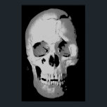 Skull Poster - Black & White Pop Art, Fantasy Art<br><div class="desc">Fantasy Art Skull Skeleton Poster Print - Heavy Metal Punk Rock College Retro Art</div>
