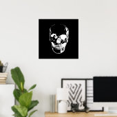 Skull Poster - Black & White Pop Art, Fantasy Art (Thuiskantoor)