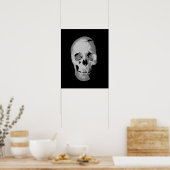Skull Poster - Black & White Pop Art, Fantasy Art (Keuken)