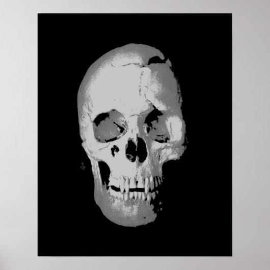 Skull Poster - Black & White Pop Art, Fantasy Art (Voorkant)