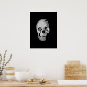 Skull Poster - Black & White Pop Art, Fantasy Art (Keuken)