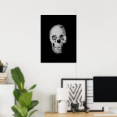 Skull Poster - Black & White Pop Art, Fantasy Art (Thuiskantoor)