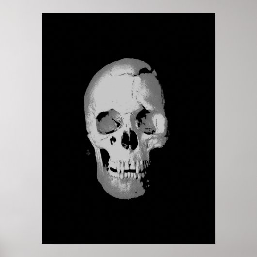 Skull Poster - Black & White Pop Art, Fantasy Art (Voorkant)