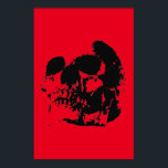 Skull Poster Print - Black & Red Pop Art<br><div class="desc">Fantasy Art Skull Skeleton Poster Print - Black & Red Heavy Metal Punk Rock College Art</div>