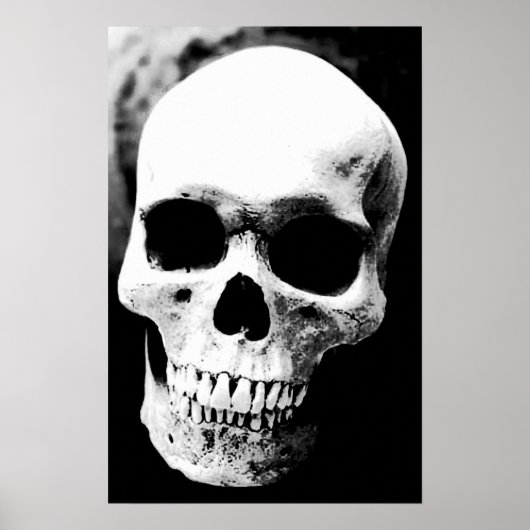 Skull Poster Print Zwart Wit Fantasy Metal Rock (Voorkant)