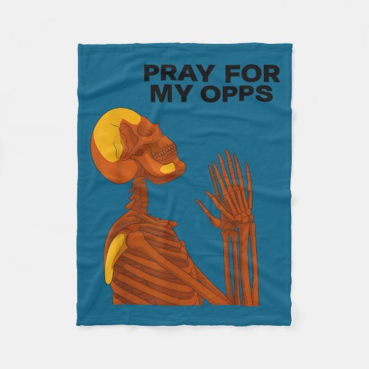 Skull Pray For My Opps 2026  Fleece Deken (Voorkant)