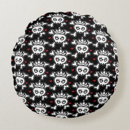 Skull Princess Pattern Rond Kussen