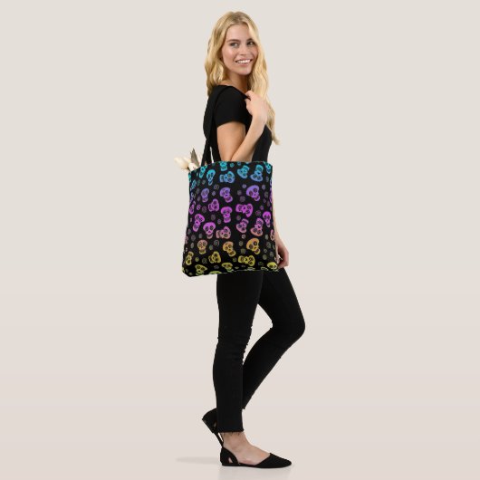 Skull Print Canvas tas (Op model)