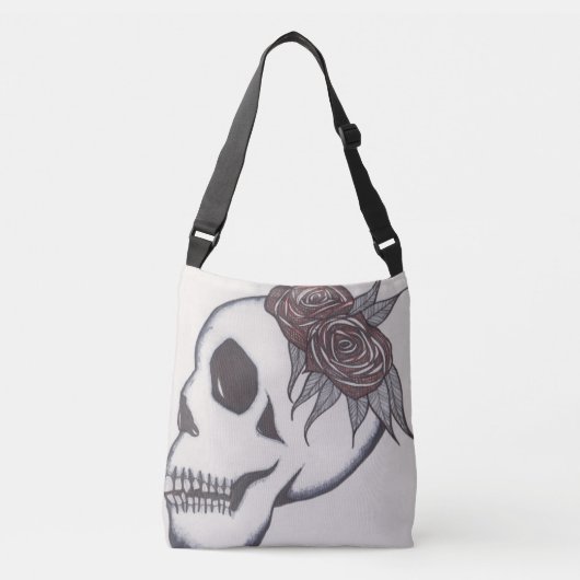 Skull Print Cross Body Bag of Canvas tas  (Voorkant)