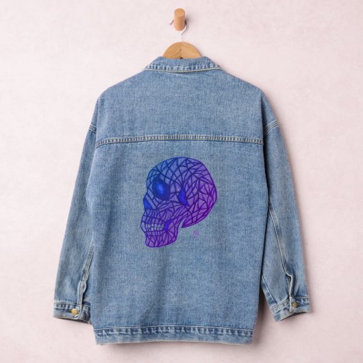 Skull Print Denim Jacket In Purples and Blues (Hangar)