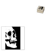 Skull-profiel 2 silhouet, kunststempel rubberstempel (Gestempeld)
