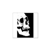 Skull-profiel 2 silhouet, kunststempel rubberstempel (Afrduk)