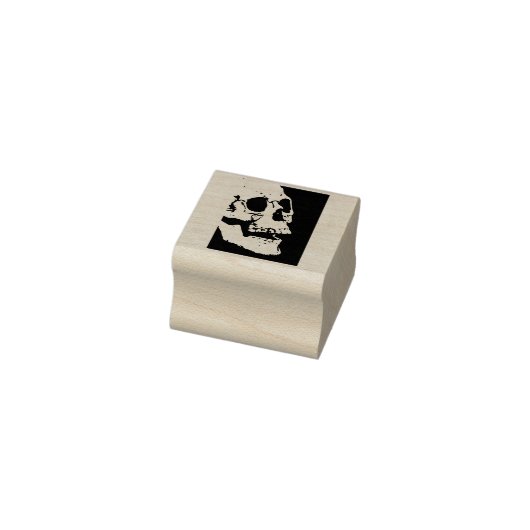 Skull-profiel 2 silhouet, kunststempel rubberstempel (Stempel)