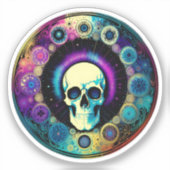 Skull Psychedelics Sticker (Voorkant)