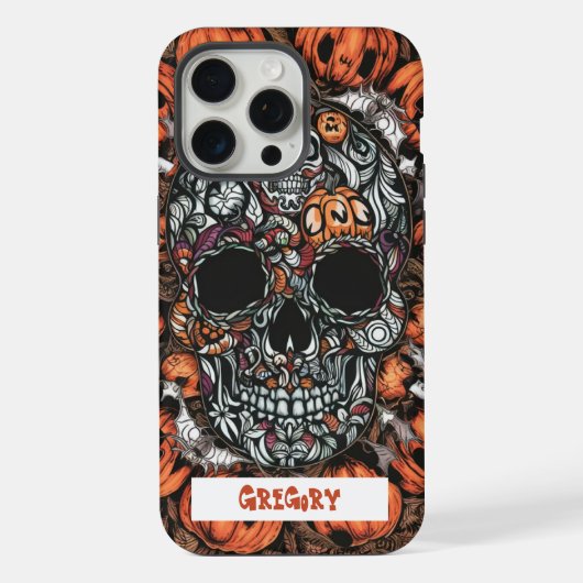 Skull & Pumpkin iPhone Case Hoesje (Achterkant)