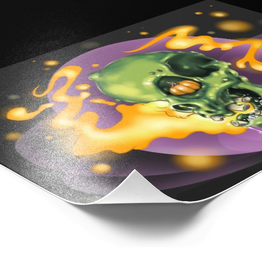 Skull Pumpkin Print Foto Afdruk (Hoek)