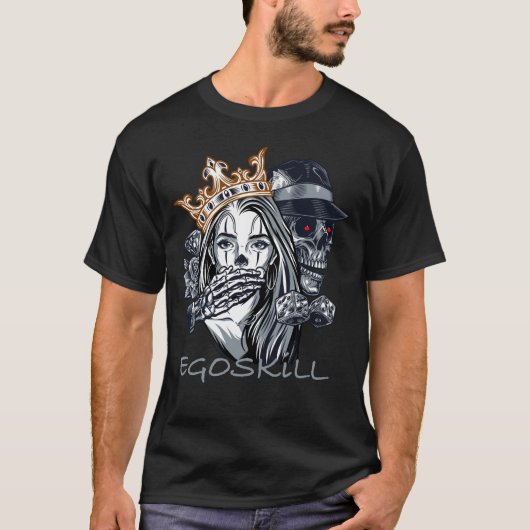 Skull Queen & Dice – EGOSKILL Design T-shirt (Voorkant)