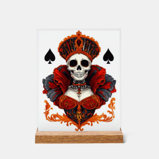 Skull Queen of Spades Acryl Bord
