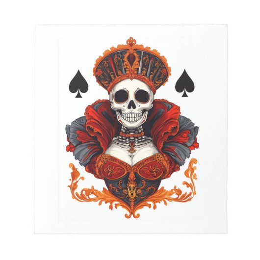 Skull Queen of Spades Notitieblok (Voorkant)