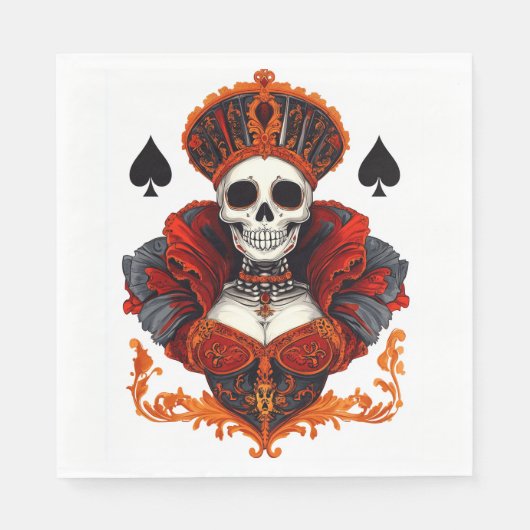 Skull Queen of Spades Servet (Voorkant)