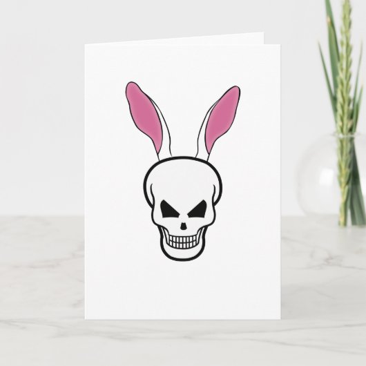 Skull Rabbit Happy Easter Day Feestdagen Kaart (Voorkant)