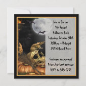 Skull, Rats and Pumpkin Halloween Party Invitation Kaart (Achterkant)