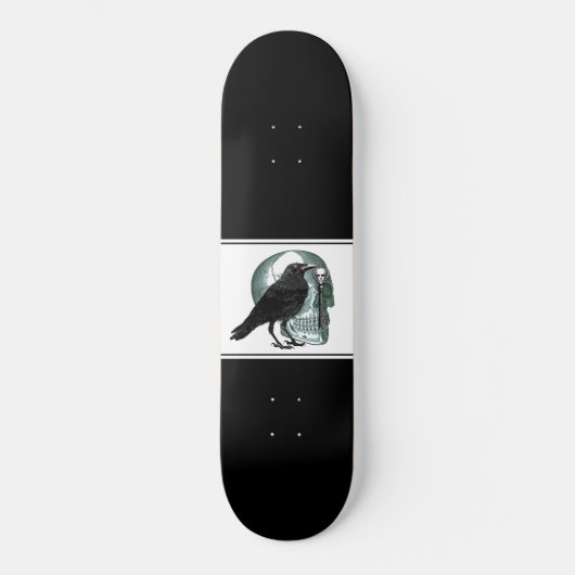 Skull Raven Skeleton Key Black Persoonlijk Skateboard (Voorkant)