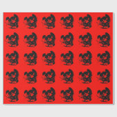 Skull Red Black Cadeaupapier (Vlak)