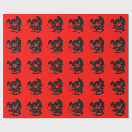 Skull Red Black Cadeaupapier (Vlak)