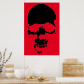 Skull Red Black Fantasy Art Heavy Metal Rock Poster (Keuken)