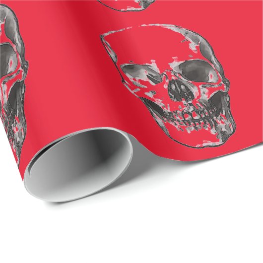 Skull Red Cadeaupapier (Rol Hoek)