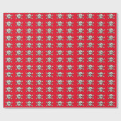 Skull - Red Glossy Wrapping Paper, 30 x 15 inch Cadeaupapier (Vlak)