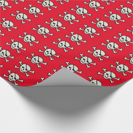Skull - Red Glossy Wrapping Paper, 30 x 15 inch Cadeaupapier (Hoek)