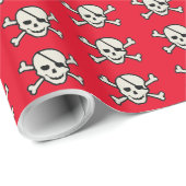 Skull - Red Glossy Wrapping Paper, 30 x 15 inch Cadeaupapier (Rol Hoek)