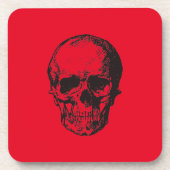 Skull Red Pop Art Bier Onderzetter (Voorkant)