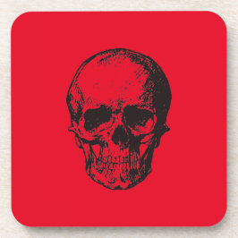 Skull Red Pop Art Bier Onderzetter