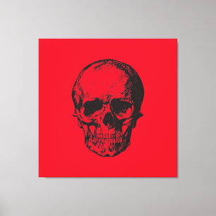 Skull Red Pop Art Canvas Afdruk