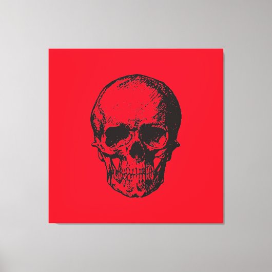 Skull Red Pop Art Canvas Afdruk (Voorkant)