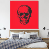 Skull Red Pop Art Canvas Afdruk (Insitu (Slaapkamer))