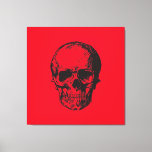 Skull Red Pop Art Canvas Afdruk<br><div class="desc">Kunststijl pop Digitale kunstschilders schedel</div>