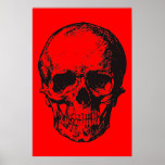 Skull Red Pop Art Fantasy Art Heavy Metal Poster<br><div class="desc">Fantasy Art Skull Skeleton Poster Print - Black & White Heavy Metal Punk Rock College Art</div>