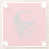 Skull Red Pop Art Glazen Onderzetter (Achterkant)