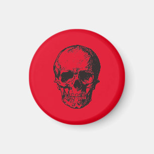 Skull Red Pop Art Magneet