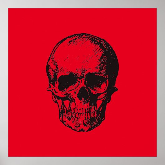 Skull Red Pop Art Poster (Voorkant)