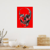 Skull Red Pop Art Poster (Keuken)