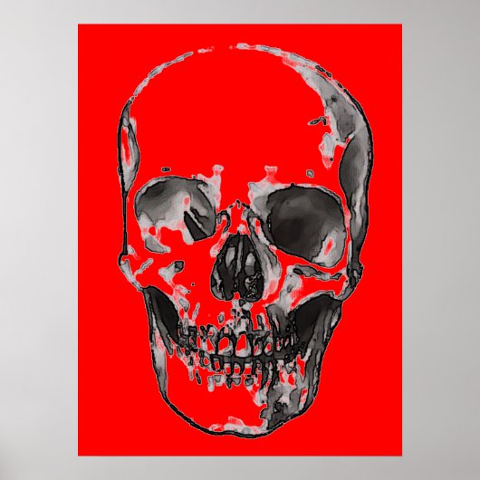 Skull Red Pop Art Poster (Voorkant)