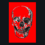 Skull Red Pop Art Poster<br><div class="desc">Fantasy Art Skull Skeleton Poster Print - Black & White Heavy Metal Punk Rock College Art</div>